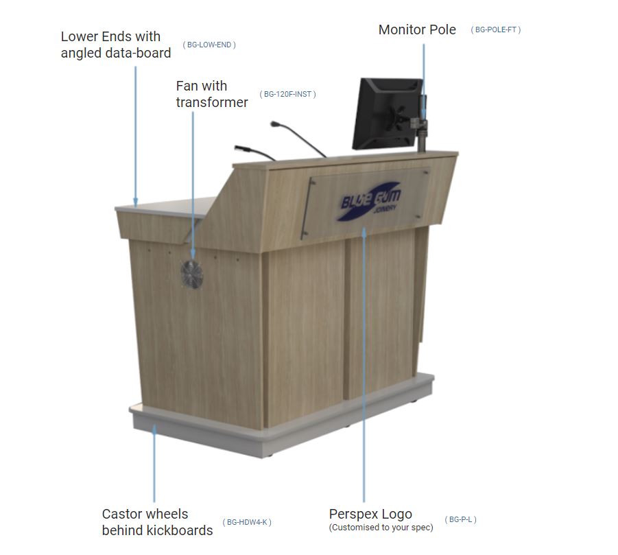 Top Quality Options available to order with your A-Series Single bay lectern in NSW.